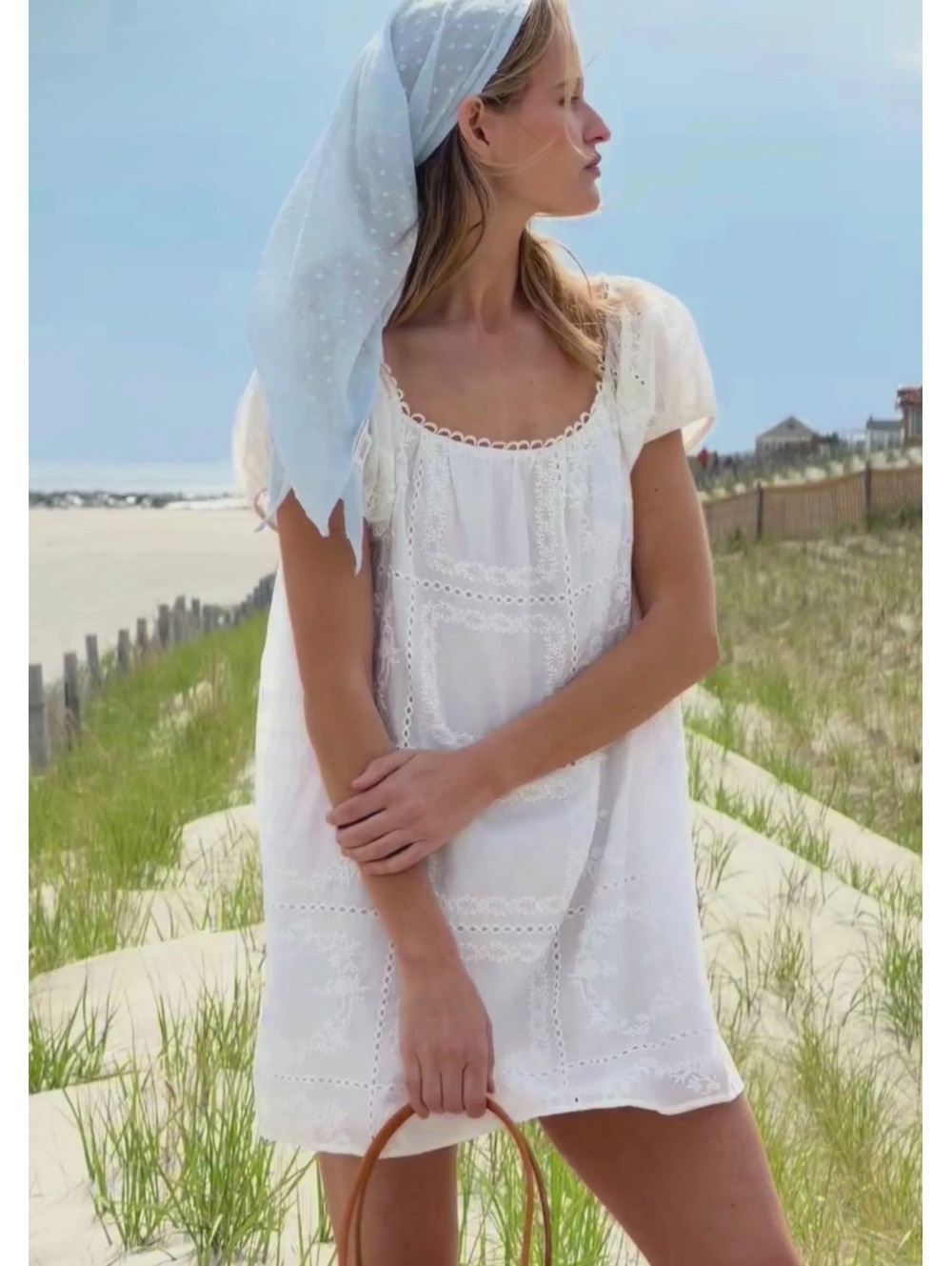 NWT Kourt By Few Moda Nya Mini Relaxed Dress Size XS White Eyelet